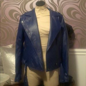 Navy leather jacket